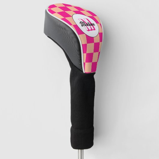 Gelegen in pfirsichfarbenem, rosa, geometrischem R Golf Headcover (angewinkelt)