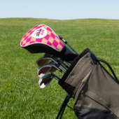 Gelegen in pfirsichfarbenem, rosa, geometrischem R Golf Headcover (In SItu)