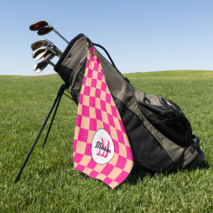 Gelegen in pfirsichfarbenem, rosa, geometrischem R Golfhandtuch