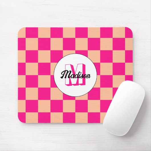 Gelegen in pfirsichfarbenem, rosa, geometrischem R Mousepad (Mit Mouse)