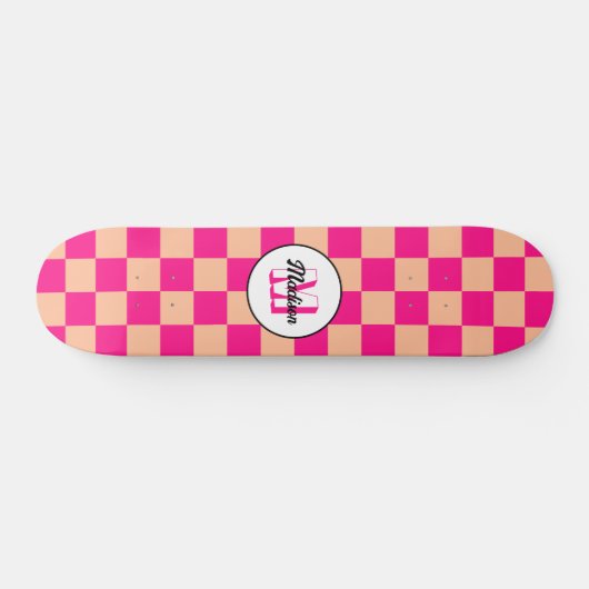 Gelegen in pfirsichfarbenem, rosa, geometrischem R Skateboard (Horizontal)