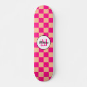 Gelegen in pfirsichfarbenem, rosa, geometrischem R Skateboard (Vorne)