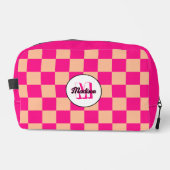 Gelegen in pfirsichfarbenem, rosa, geometrischem R Waschbeutel (Vorderseite)