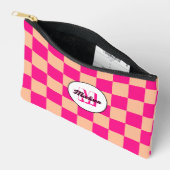 Gelegen in pfirsichfarbenem, rosa, geometrischem R Zubehörtasche (Offen)