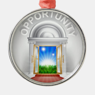 Gelegenheits-Tür-Konzept Silbernes Ornament
