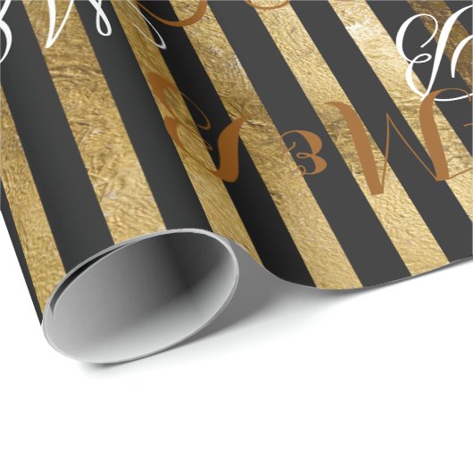 Gelegenheitsherr Frau personalisierte Initialen Geschenkpapier (Rolleneckpunkt)
