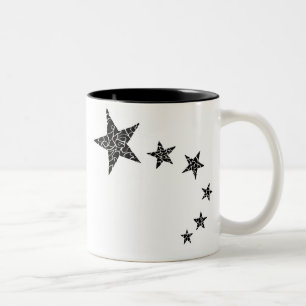 Gelegentlich-Mosaik Art-Schießen-Stern-Tasse Zweifarbige Tasse