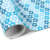 Gelegentlicher blauer Davidsstern Geschenkpapier (Rolleneckpunkt)