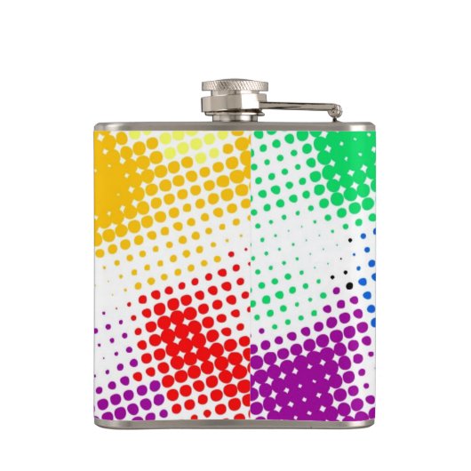 Gelegentlicher bunter Halbtonhintergrund Flachmann (Rückseite)