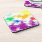 Gelegentlicher bunter Halbtonhintergrund Getränkeuntersetzer (Linke Seite)