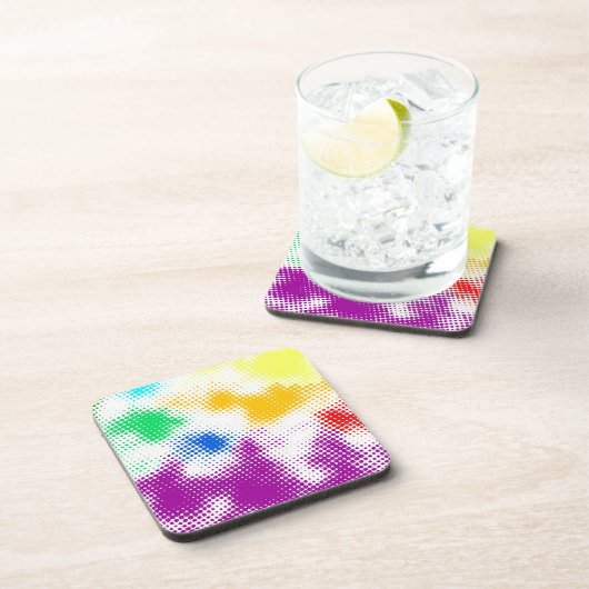 Gelegentlicher bunter Halbtonhintergrund Getränkeuntersetzer (Rechte Seite)