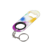 Gelegentlicher bunter Halbtonhintergrund Schlüsselanhänger Flaschenöffner (Rückseite Schrägansicht)