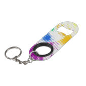 Gelegentlicher bunter Halbtonhintergrund Schlüsselanhänger Flaschenöffner (Vorderseite Schrägansicht)