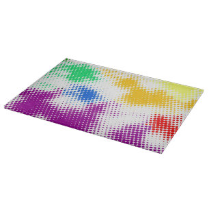 Gelegentlicher bunter Halbtonhintergrund Schneidebrett