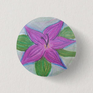 gelegentlicher lila Blumenknopf Button