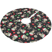 Gelegentlicher Zuckerschädel Sankt Polyester Weihnachtsbaumdecke (Schrägansicht)