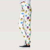 Gelehrte, Horror, Geist niedliche Emojis auf Weiß Leggings (Links)
