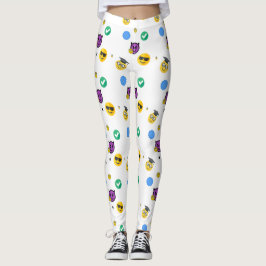 Gelehrte, Horror, Geist niedliche Emojis auf Weiß Leggings