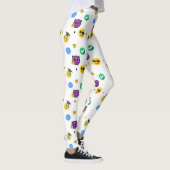 Gelehrte, Horror, Geist niedliche Emojis auf Weiß Leggings (Rechts)