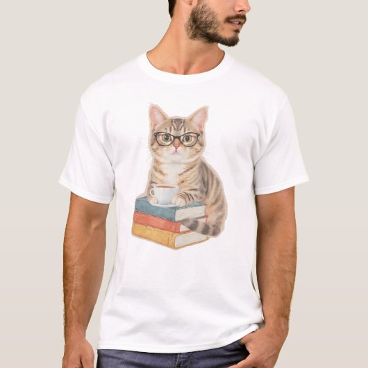 Gelehrte Katze T-Shirt (Vorderseite)