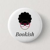 Gelehrter Afro-Logo-Knopf Button (Vorderseite)
