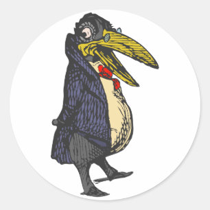 gelehrter rabe academic raven runder aufkleber