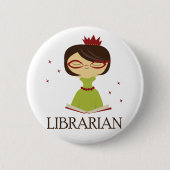 Gelehrtes Bibliothekar-Bibliotheks-Geschenk Button (Vorderseite)