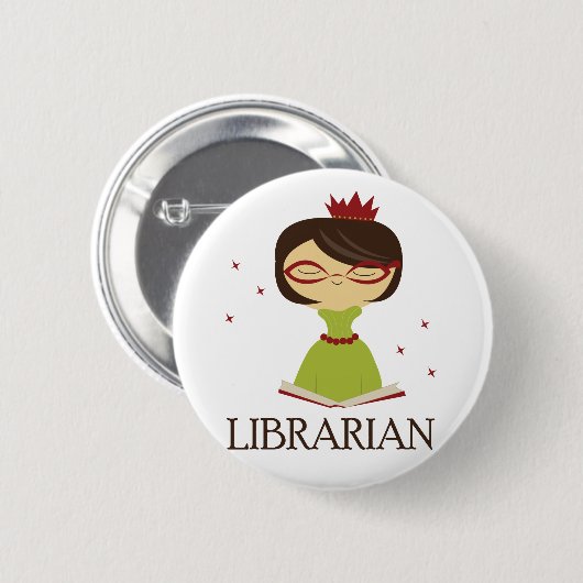 Gelehrtes Bibliothekar-Bibliotheks-Geschenk Button (Vorne & Hinten)