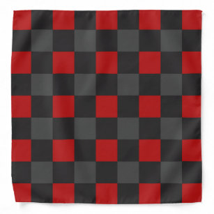 Geleichte Bandana mit roten, grauen und schwarzen  Halstuch