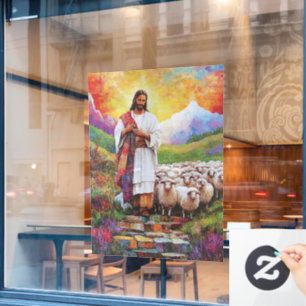 Gelenk für Jesus und Schafe Fensteraufkleber