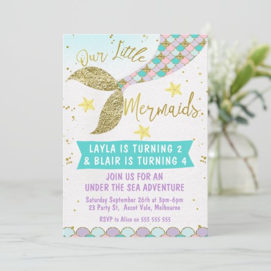 Gelenk-oder Zwillinge Einladung (Stehend Vorderseite)