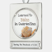 gelernt, in Quarantäne Fun Text Broad Foto zu back Banner-Ornament Silber (Links)