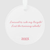 Gelernt, mein Fahrrad zu fahren Verliert das Train Ornament (Rückseite)