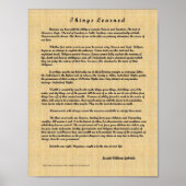 Gelernte Dinge Poster (Vorne)