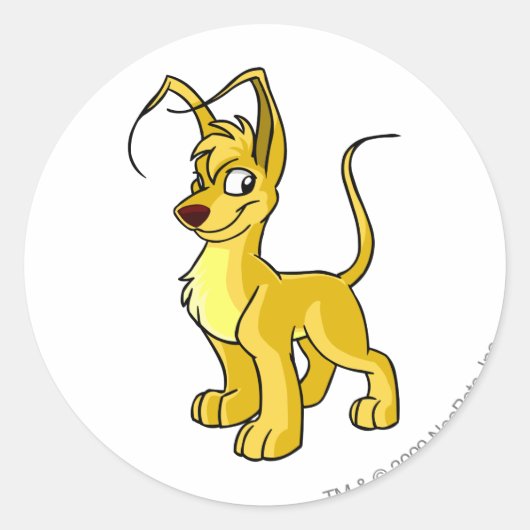 Gelert Yellow Runder Aufkleber (Vorderseite)