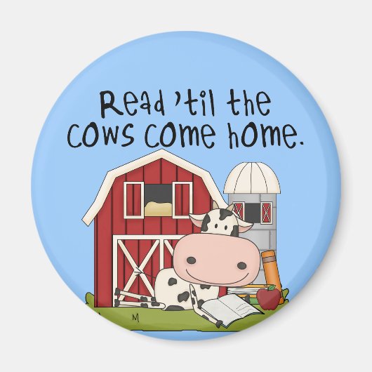 Gelesen 'bis die Kühe kommen Zuhause Magnet (Vorne)