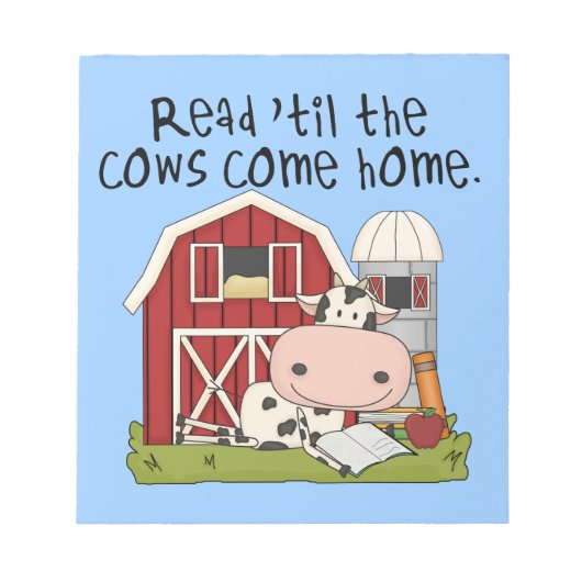 Gelesen 'bis die Kühe kommen Zuhause Notizblock (Vorderseite)
