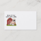 Gelesen 'bis die Kühe kommen Zuhause Visitenkarte (Rückseite)