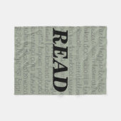 "GELESEN" in der unterschiedlichen Sprachdecke Fleecedecke (Vorderseite (Horizontal))