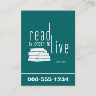 Gelesen, um zu leben visitenkarte