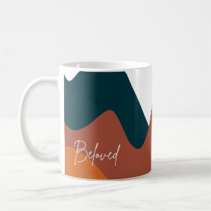 Geliebt Burnt Orange Abstrakt Christlicher Glaube Kaffeetasse