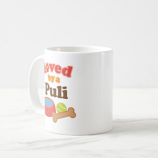 Geliebt durch ein Puli (Hundezucht) Kaffeetasse (Vorderseite Links)