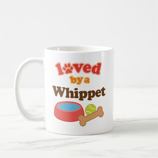 Geliebt durch ein Whippet (Hundezucht) Kaffeetasse (Links)