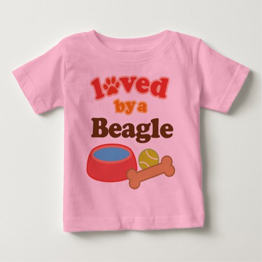 Geliebt durch einen Beagle (Hundezucht) Baby T-shirt (Vorderseite)