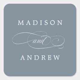 Geliebt | Personalisierte Hochzeitsticker Quadratischer Aufkleber