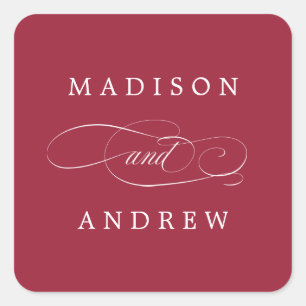 Geliebt Personalisierte Hochzeitsticker Quadratischer Aufkleber