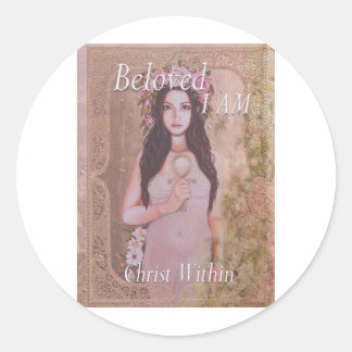 Geliebt Runder Aufkleber