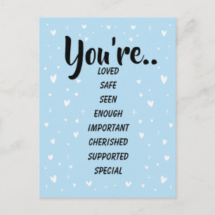 Geliebt Sicher  Genug BLAU  Inspirierend Freundlic Postkarte