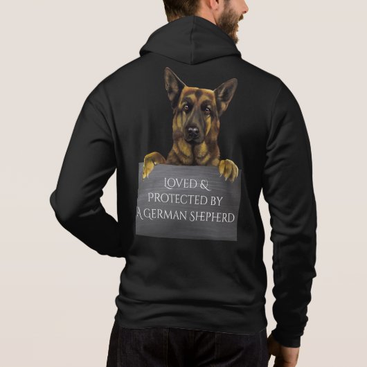 Geliebt u. durch einen Schäferhund-u. Tatzen-Druck Hoodie (Rückseite)
