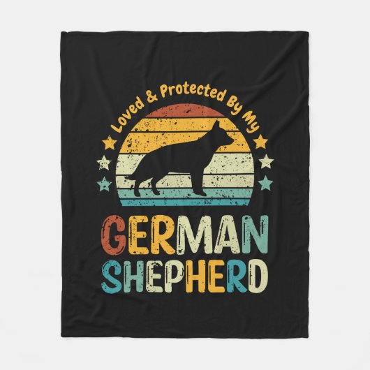 Geliebt und geschützt durch mein GSD oder Ihren ei Fleecedecke (Vorderseite)